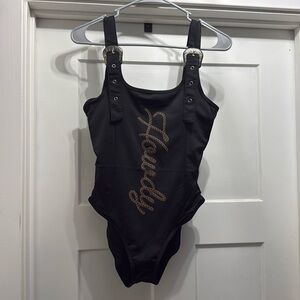 “Howdy” one piece swimsuit with buckle detail